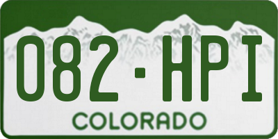 CO license plate 082HPI
