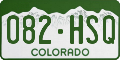 CO license plate 082HSQ