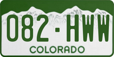 CO license plate 082HWW