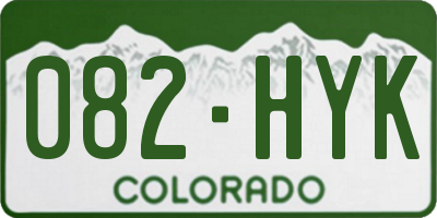 CO license plate 082HYK