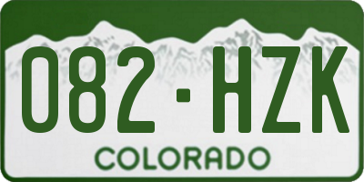 CO license plate 082HZK