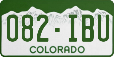 CO license plate 082IBU