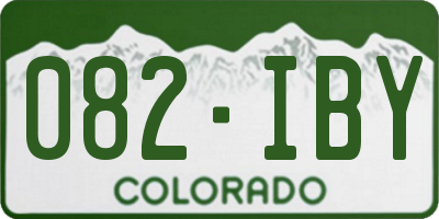CO license plate 082IBY