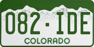 CO license plate 082IDE