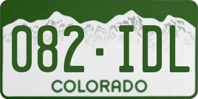 CO license plate 082IDL