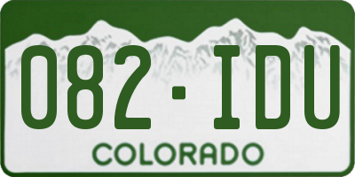 CO license plate 082IDU