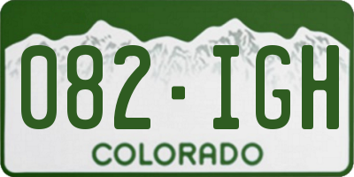 CO license plate 082IGH