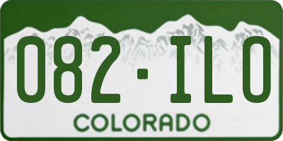 CO license plate 082ILO