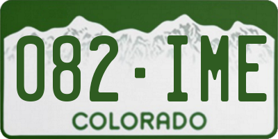 CO license plate 082IME