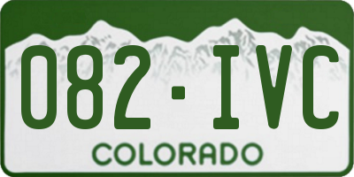 CO license plate 082IVC