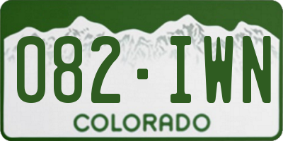 CO license plate 082IWN