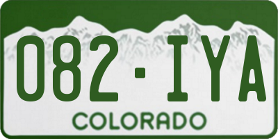 CO license plate 082IYA