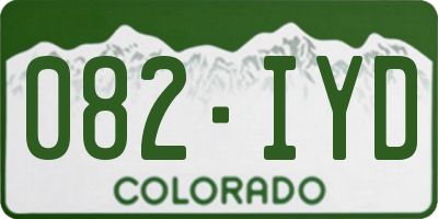 CO license plate 082IYD