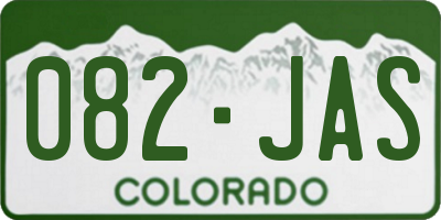 CO license plate 082JAS