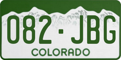 CO license plate 082JBG