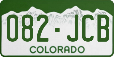 CO license plate 082JCB