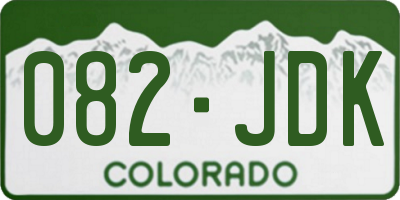 CO license plate 082JDK