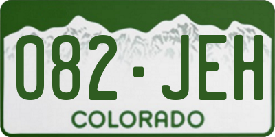CO license plate 082JEH