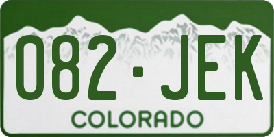 CO license plate 082JEK