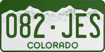 CO license plate 082JES