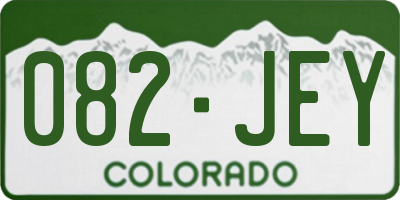 CO license plate 082JEY