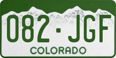 CO license plate 082JGF