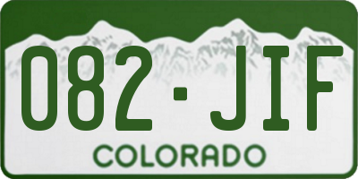 CO license plate 082JIF