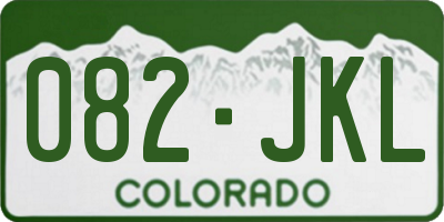 CO license plate 082JKL