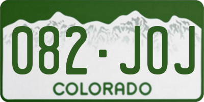 CO license plate 082JOJ