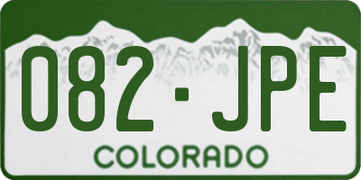 CO license plate 082JPE