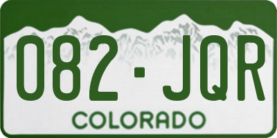CO license plate 082JQR