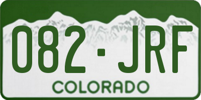 CO license plate 082JRF