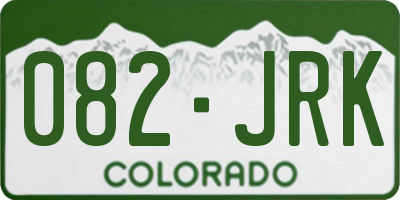 CO license plate 082JRK