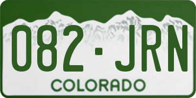 CO license plate 082JRN