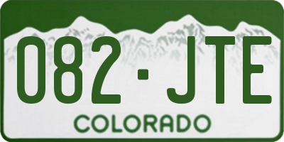 CO license plate 082JTE