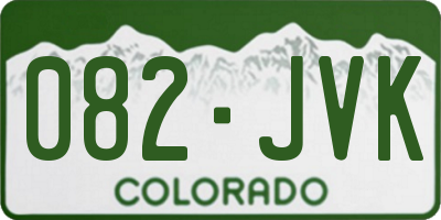 CO license plate 082JVK