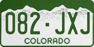 CO license plate 082JXJ