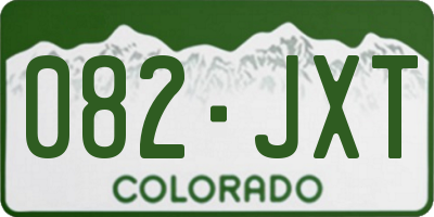 CO license plate 082JXT