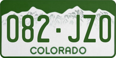 CO license plate 082JZO