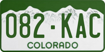 CO license plate 082KAC