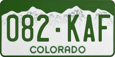 CO license plate 082KAF