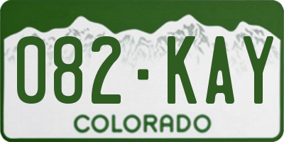 CO license plate 082KAY