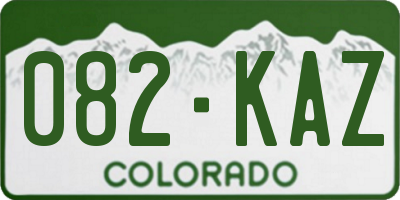 CO license plate 082KAZ
