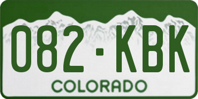 CO license plate 082KBK