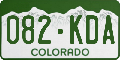 CO license plate 082KDA