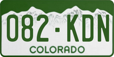 CO license plate 082KDN