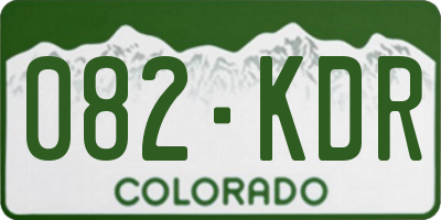 CO license plate 082KDR