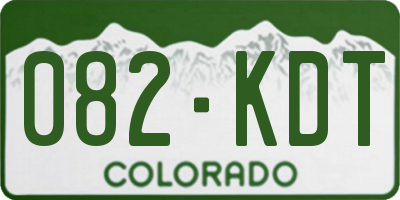 CO license plate 082KDT