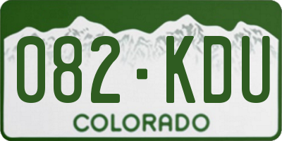 CO license plate 082KDU