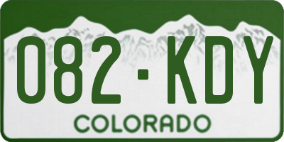 CO license plate 082KDY